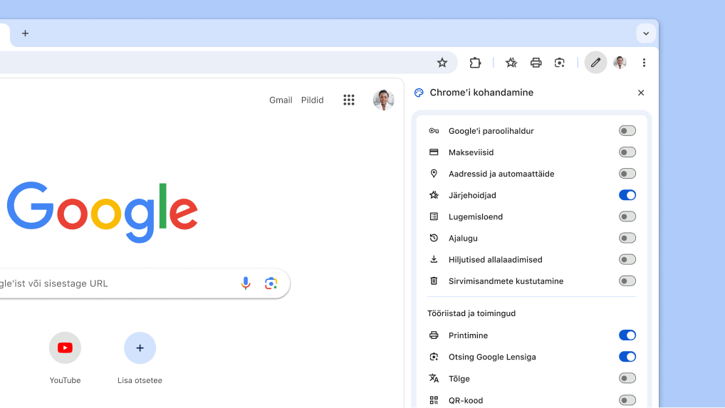 Uus tööriistariba kohandamise viis