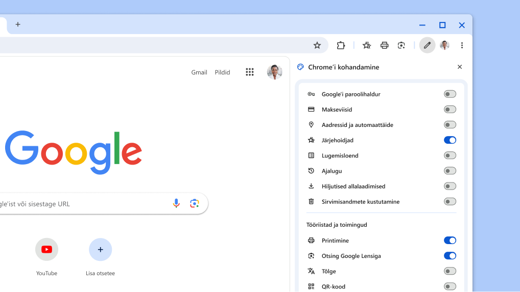 Uus tööriistariba kohandamise viis