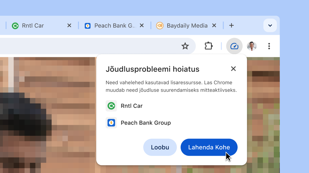 Brauseri jõudluse parandamine vaid ühe klikiga